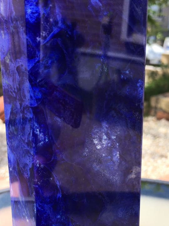 【縁起物】藍　水晶　ポイント　六角柱　パワーストーン　K9