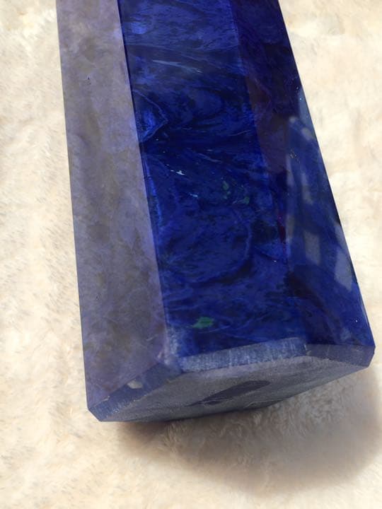 【縁起物】藍　水晶　ポイント　六角柱　パワーストーン　K9