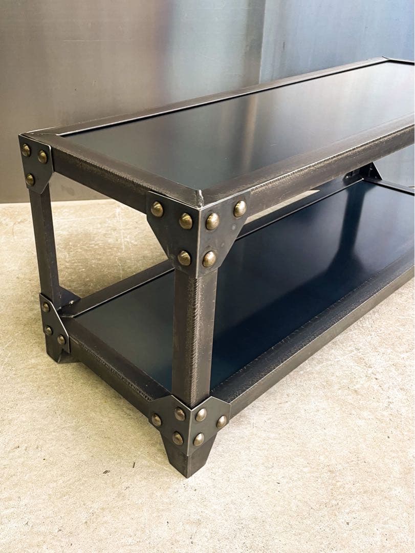 アイアンリベットラック［鉄板］インダストリアル　植物棚　シェルフ　アイアン家具