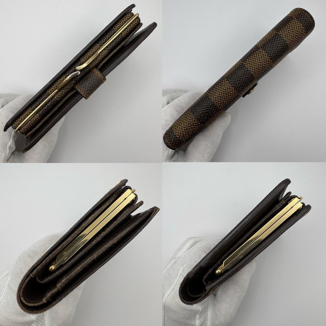 《美品》ルイヴィトン ダミエ エベヌ ポルトモネ ビエ ヴィエノワ 財布 がま口