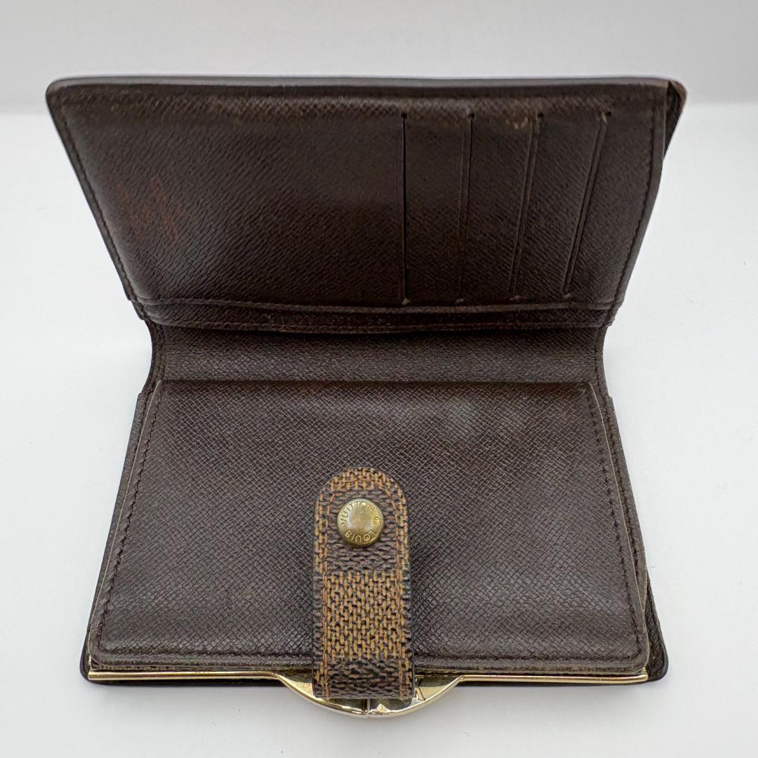 《美品》ルイヴィトン ダミエ エベヌ ポルトモネ ビエ ヴィエノワ 財布 がま口