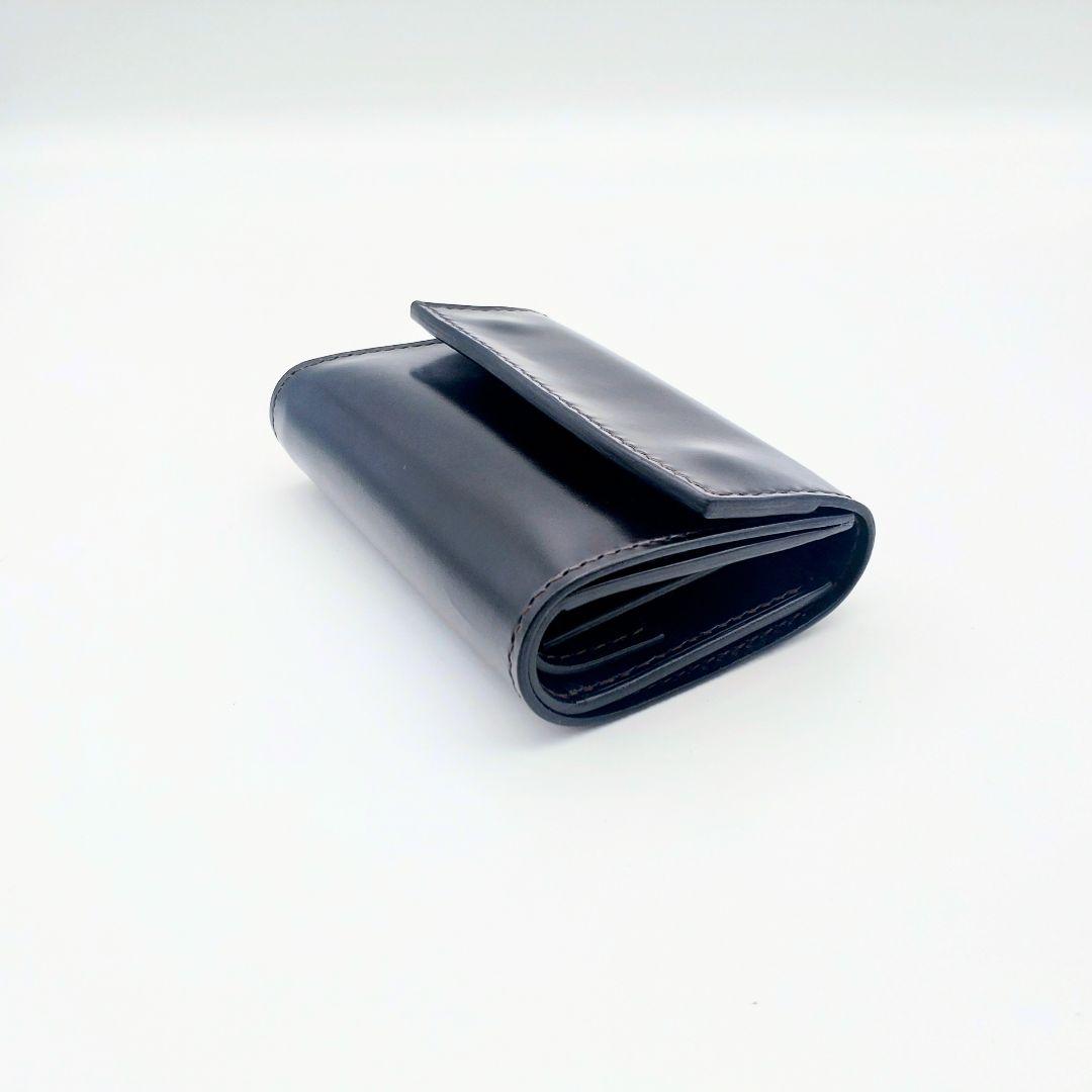 本革 コンパクト 財布 黒 ブラック メンズ レディース 牛革 レザー ゲンコウ