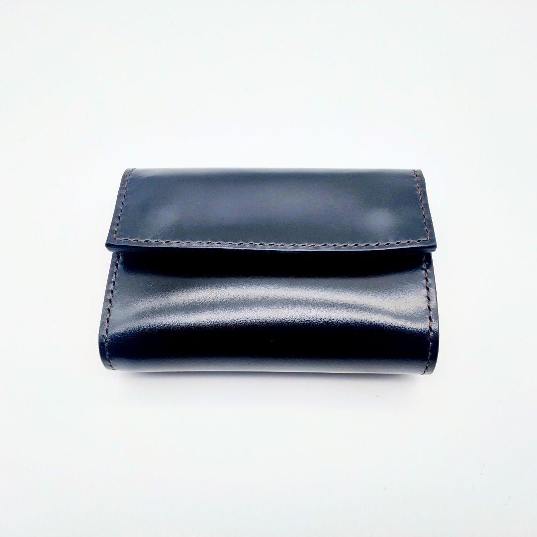 本革 コンパクト 財布 黒 ブラック メンズ レディース 牛革 レザー ゲンコウ