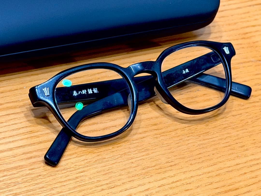 泰八郎謹製 POKER FACE PT-11 BK 黒縁 セルロイド 度無し