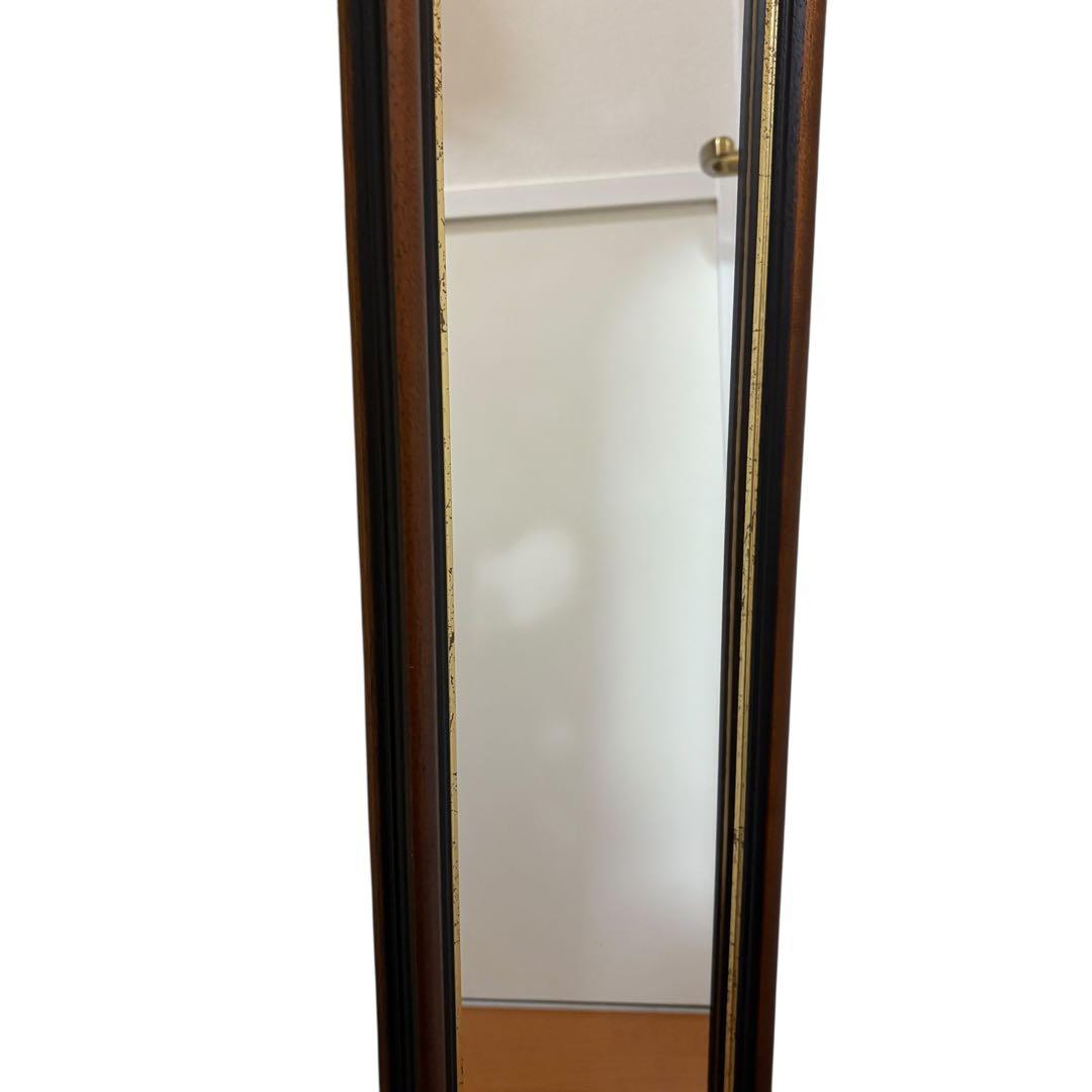 イタリア製 アンティーク ウォールミラー 壁掛け 鏡 ブラウン　立てかけ