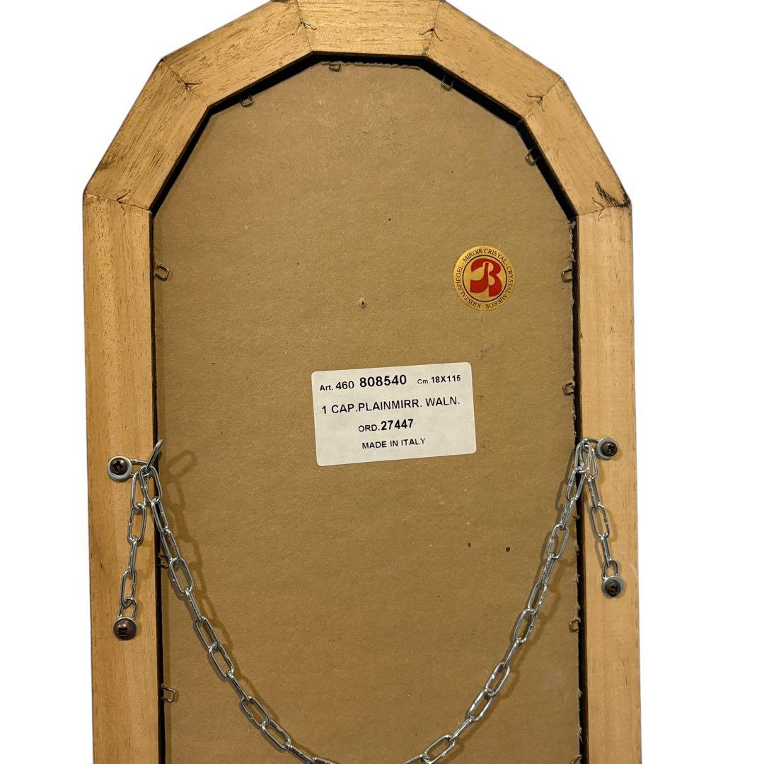 イタリア製 アンティーク ウォールミラー 壁掛け 鏡 ブラウン　立てかけ