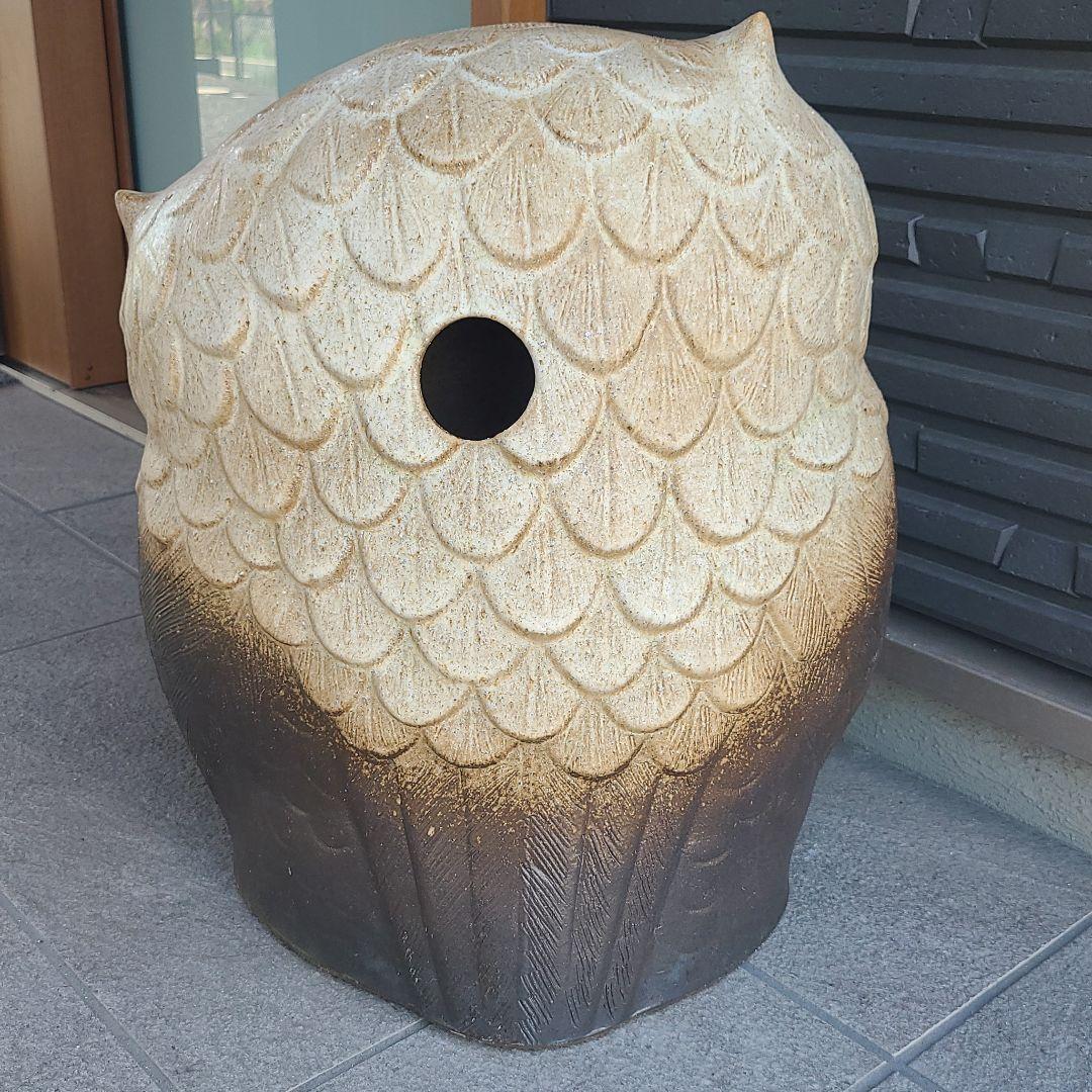 チョー縁起物 信楽焼ふくろう置物 高さ５４cm