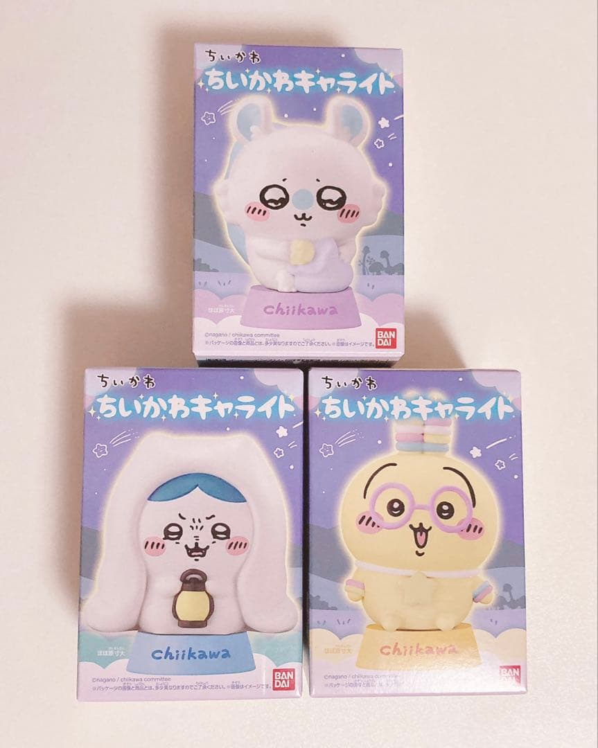 ちいかわキャライト ウサギ モモンガ ハチワレ フィギュア 3点セット