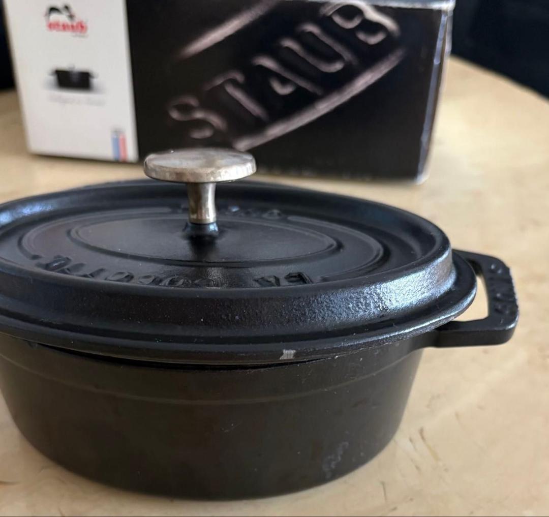レア◆STAUB ストウブ ココット オーバル 黒 15cm ブラック ピコ
