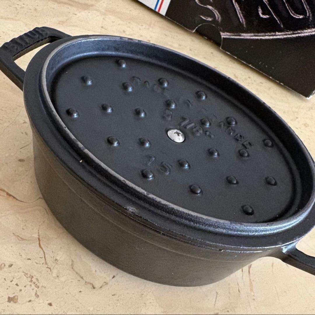 レア◆STAUB ストウブ ココット オーバル 黒 15cm ブラック ピコ