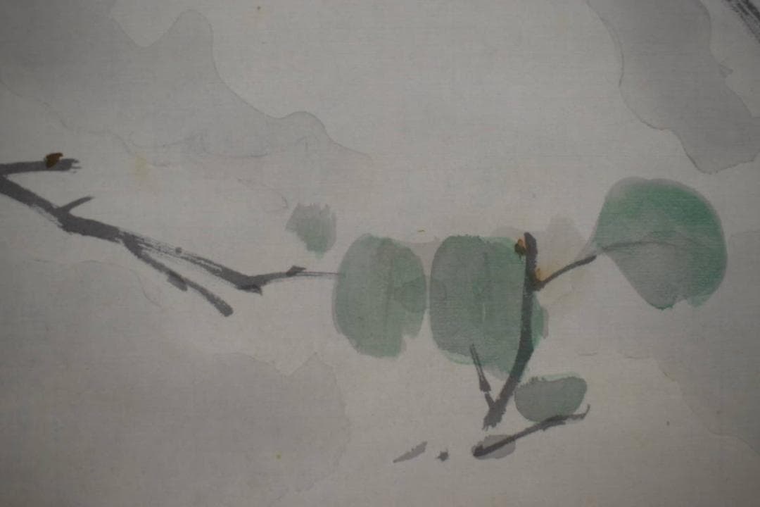 真作/元紫光会顧問/分部五鈴/寒雀図/桐共箱付/布袋屋掛軸HF-964