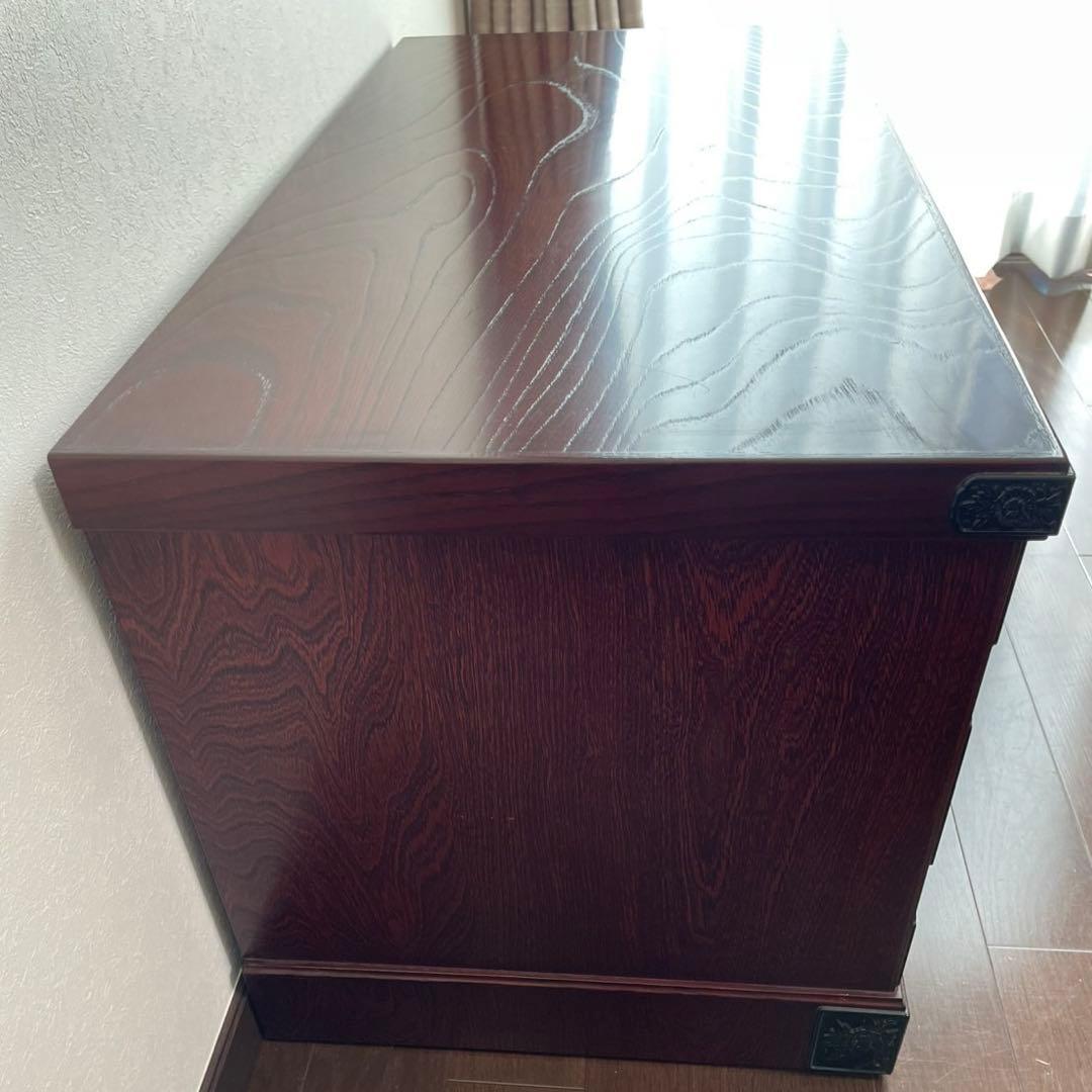 吉野民芸 テレビ台 ローボード 90cm 和モダン 欅 ケヤキ 天然突板 飾り棚