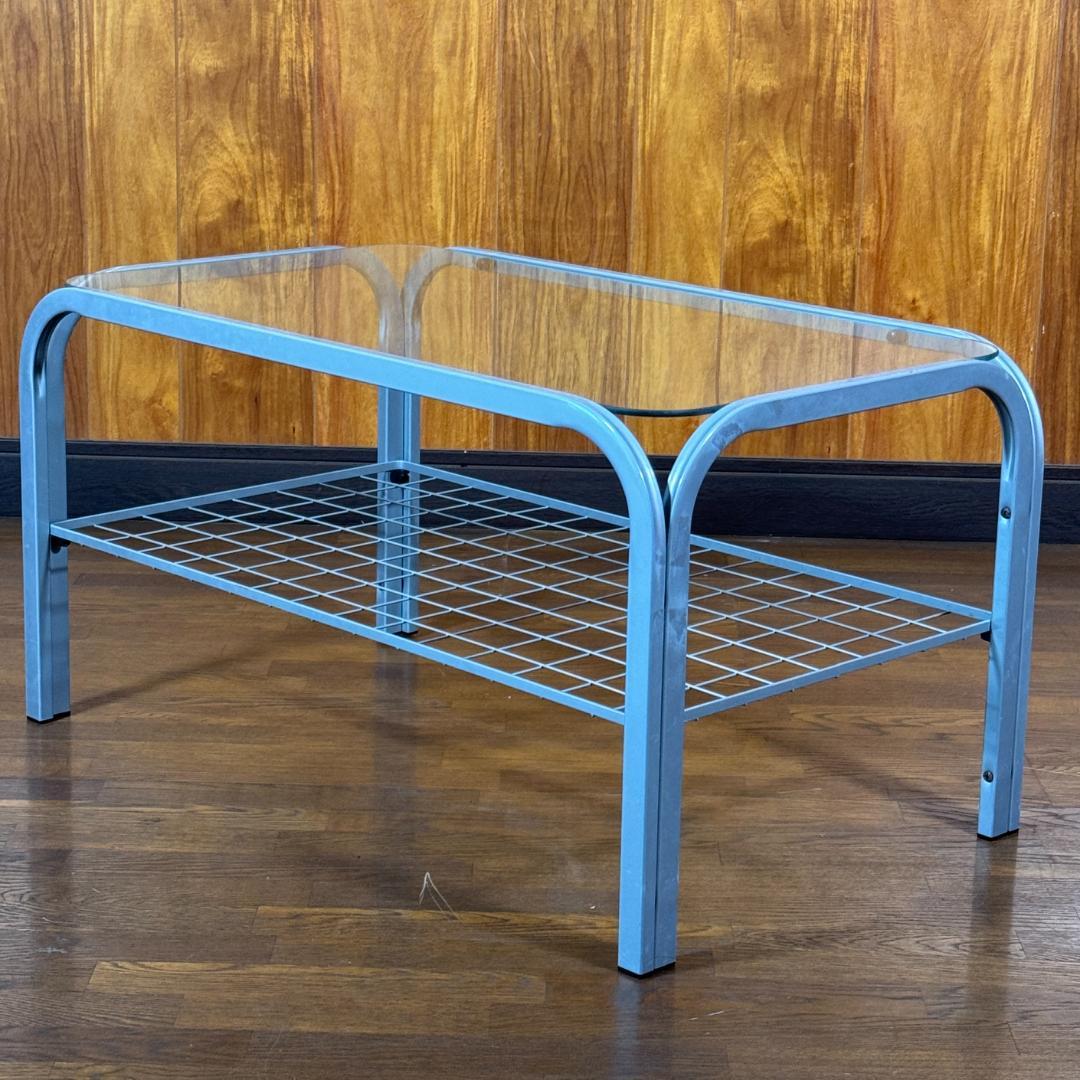 ミッドセンチュリー　角型　ガラステーブル　スペースエイジ