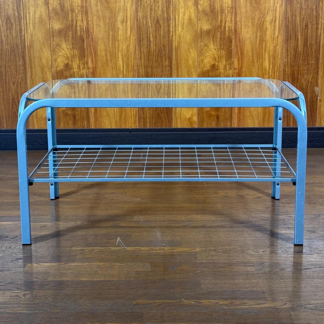 ミッドセンチュリー　角型　ガラステーブル　スペースエイジ