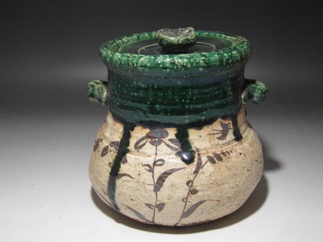 ☆　北大路魯山人　織部水指　親しみやすい一品☆y502