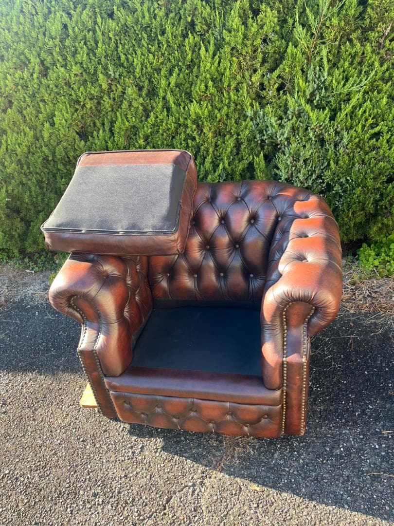 本革 チェスターフィールドソファ 一人掛け