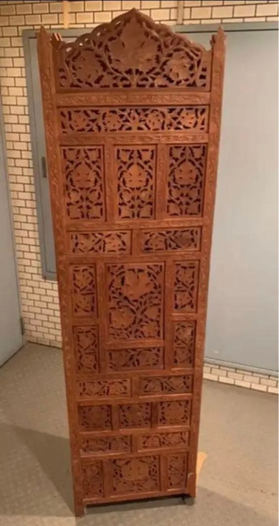 高級紫檀シーシャムウッド 材／186cm／アジアンコロニアル 4連