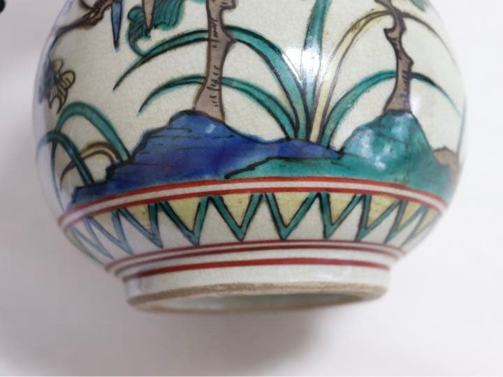 明治　九谷一輪挿　角福　送料込み1122