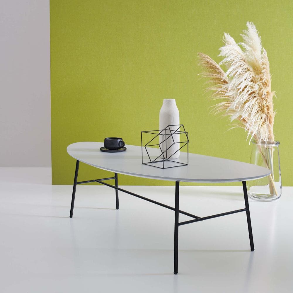 ★アーバンモダン★ オーバルテーブル スチール脚 リビング コーヒー ソファー