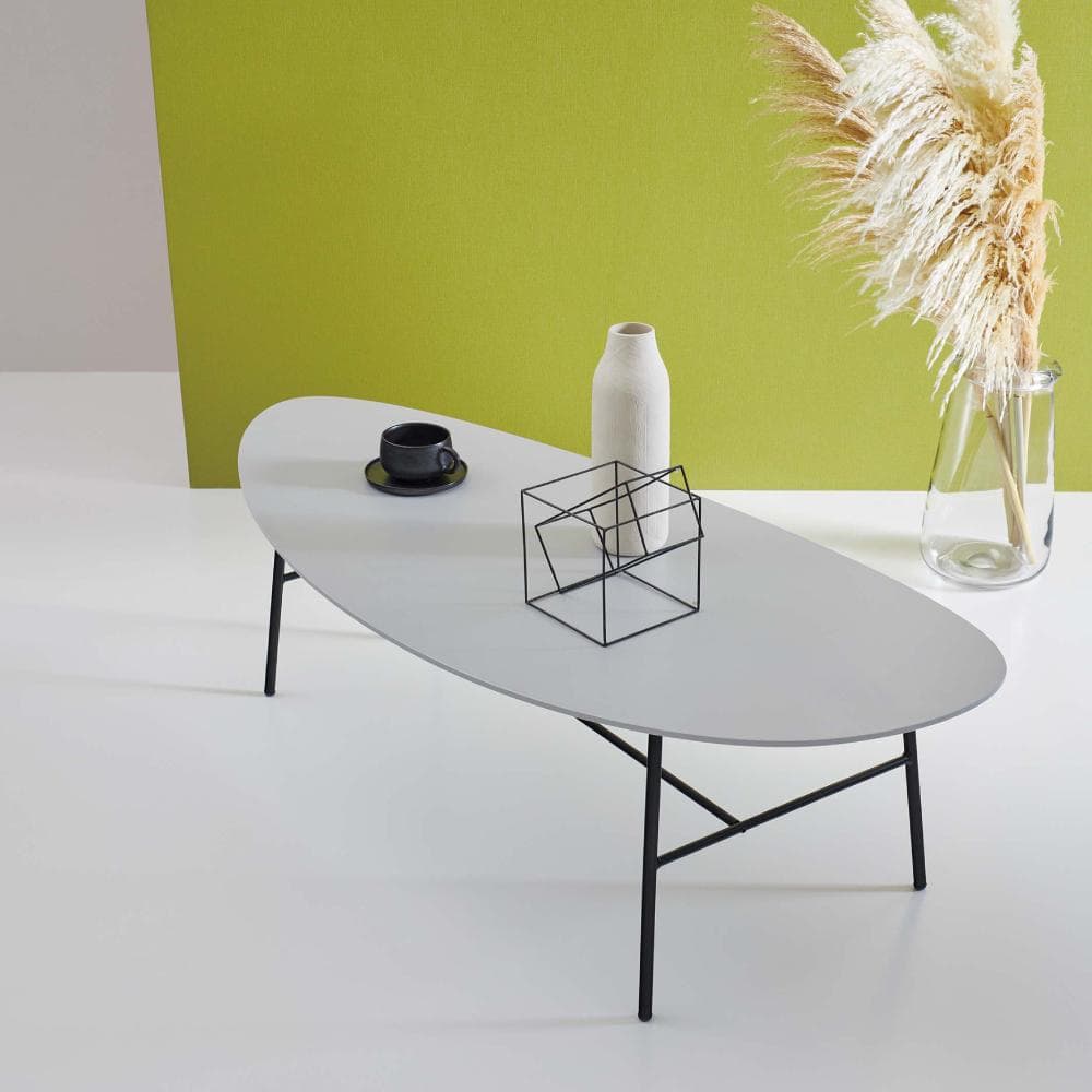 ★アーバンモダン★ オーバルテーブル スチール脚 リビング コーヒー ソファー