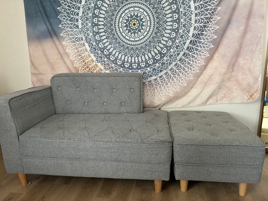 オットマン付きカウチソファ