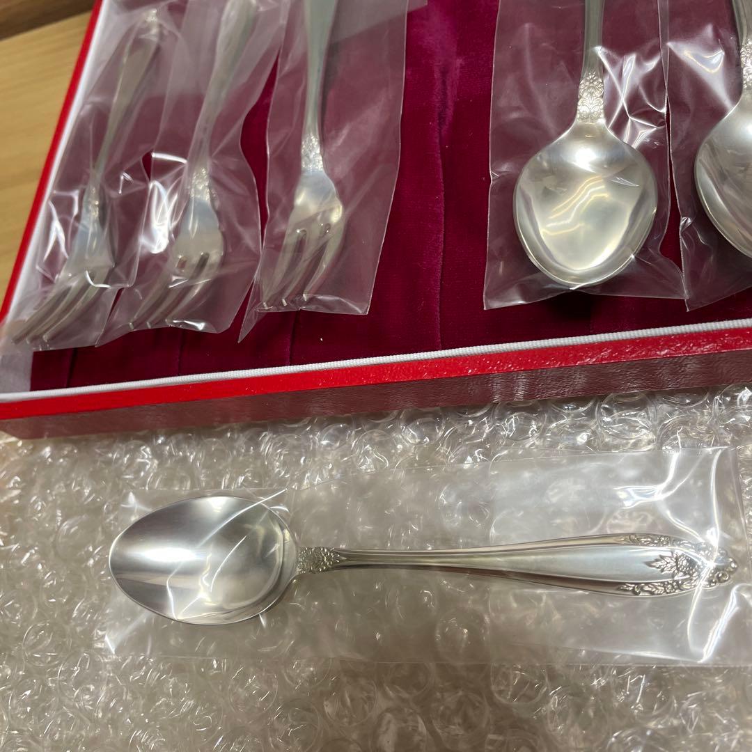 上田銀器工芸　銀製　スプーン3本・フォーク3本 計6本セット　新品