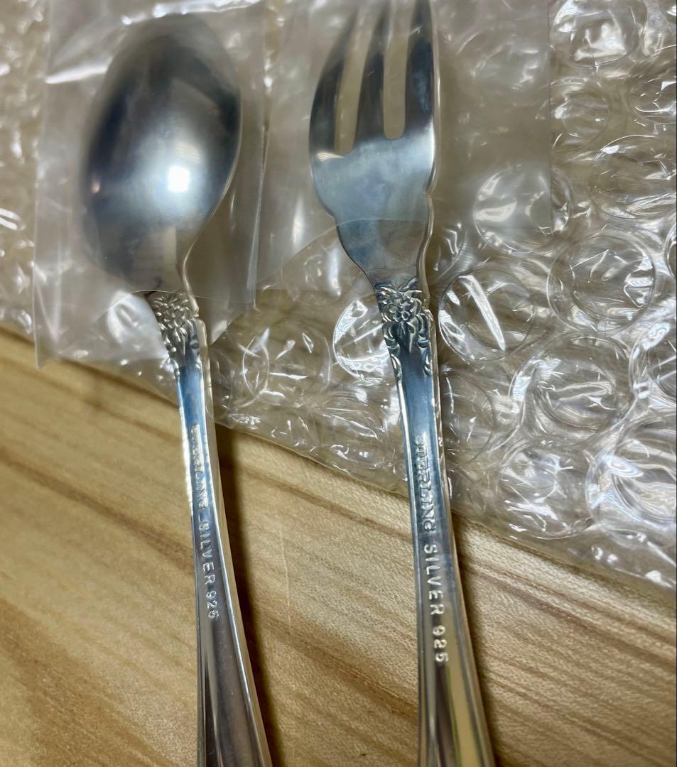 上田銀器工芸　銀製　スプーン3本・フォーク3本 計6本セット　新品