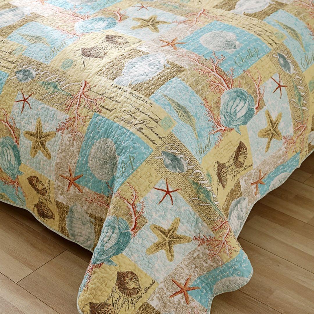 キルトベッドカバー3点セット綿マルチカバー キルティング 285