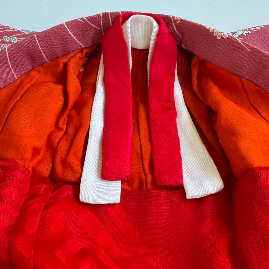 市松人形6号 身長29cmの子用着せ替え着物 正絹縮緬ピンク系