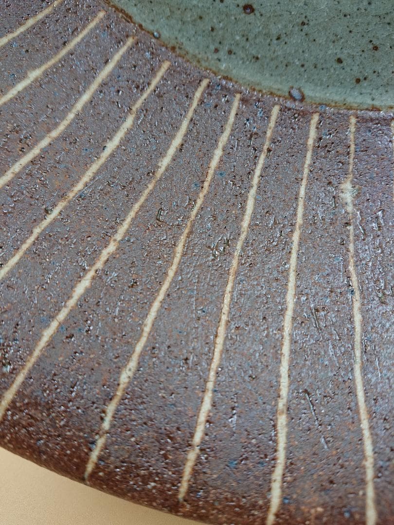 益子焼 飾り皿 【柿図】