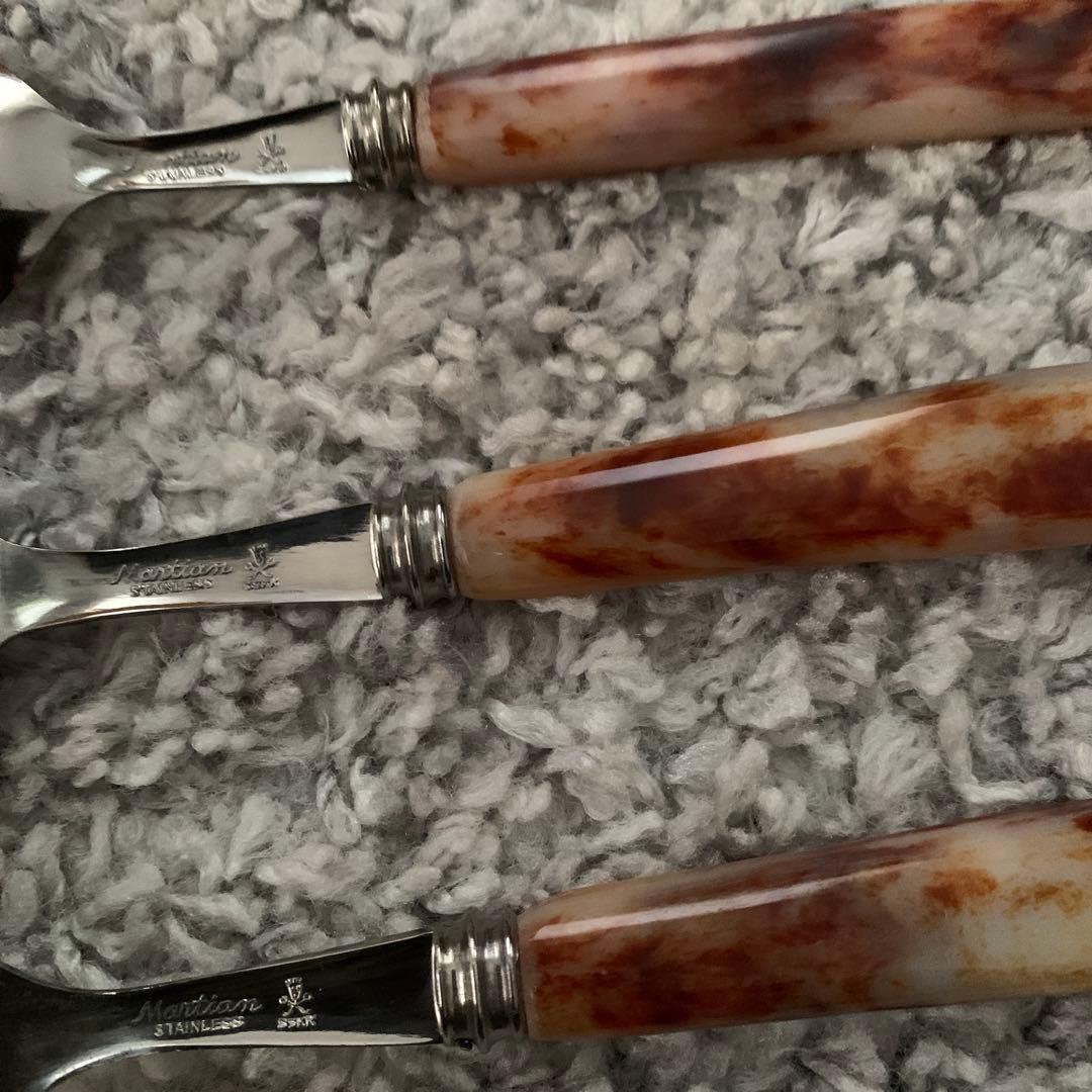 未使用　マーシャン　レトロ　マーブル　カトラリーセット　24本セット