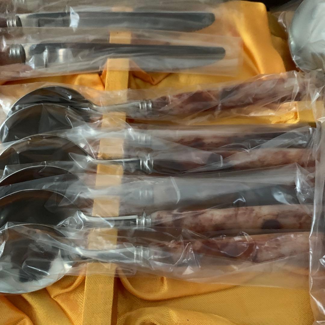 未使用　マーシャン　レトロ　マーブル　カトラリーセット　24本セット