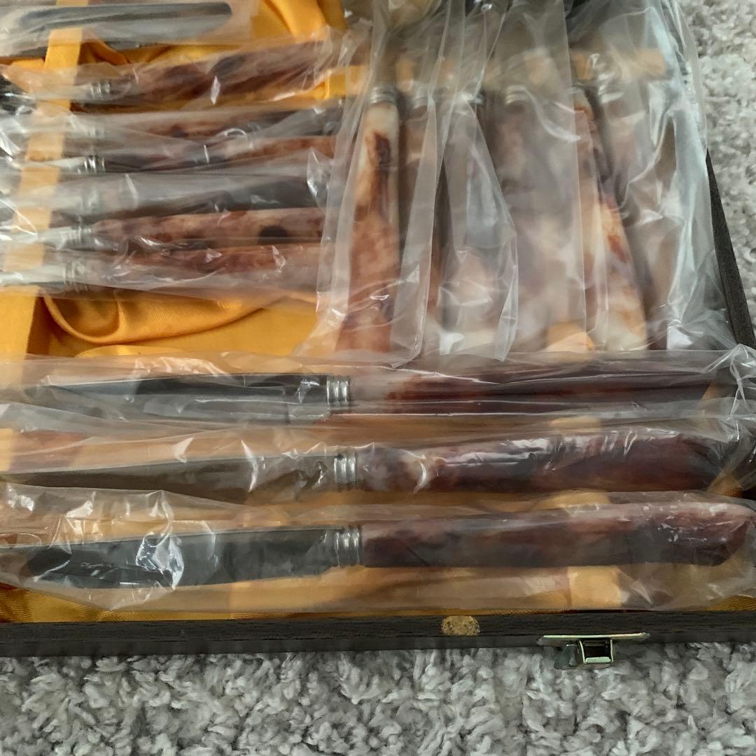 未使用　マーシャン　レトロ　マーブル　カトラリーセット　24本セット