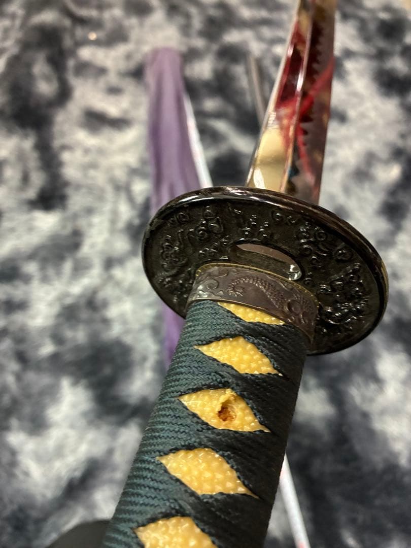 G0）居合刀 模造刀 日本刀 太刀 鉄鍔 黒鞘 - メルカリ