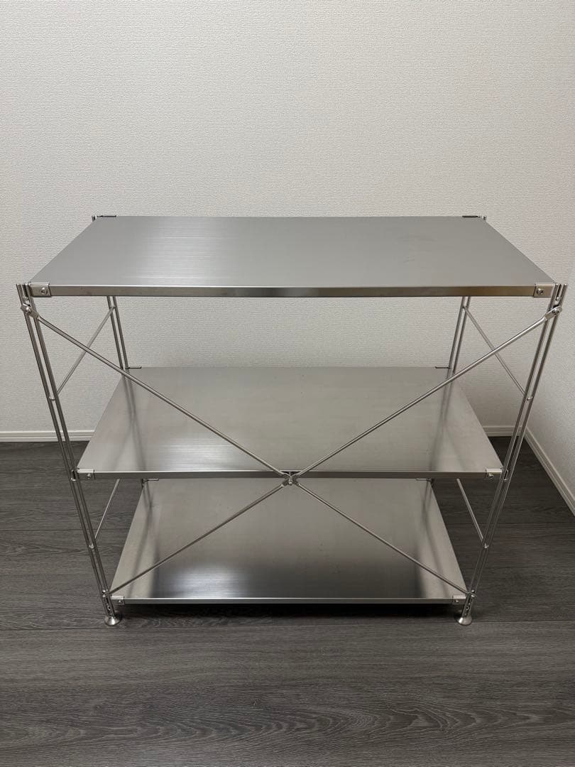 MUJI 無印良品 ステンレスユニットシェルフ ワイド 小 幅86cm