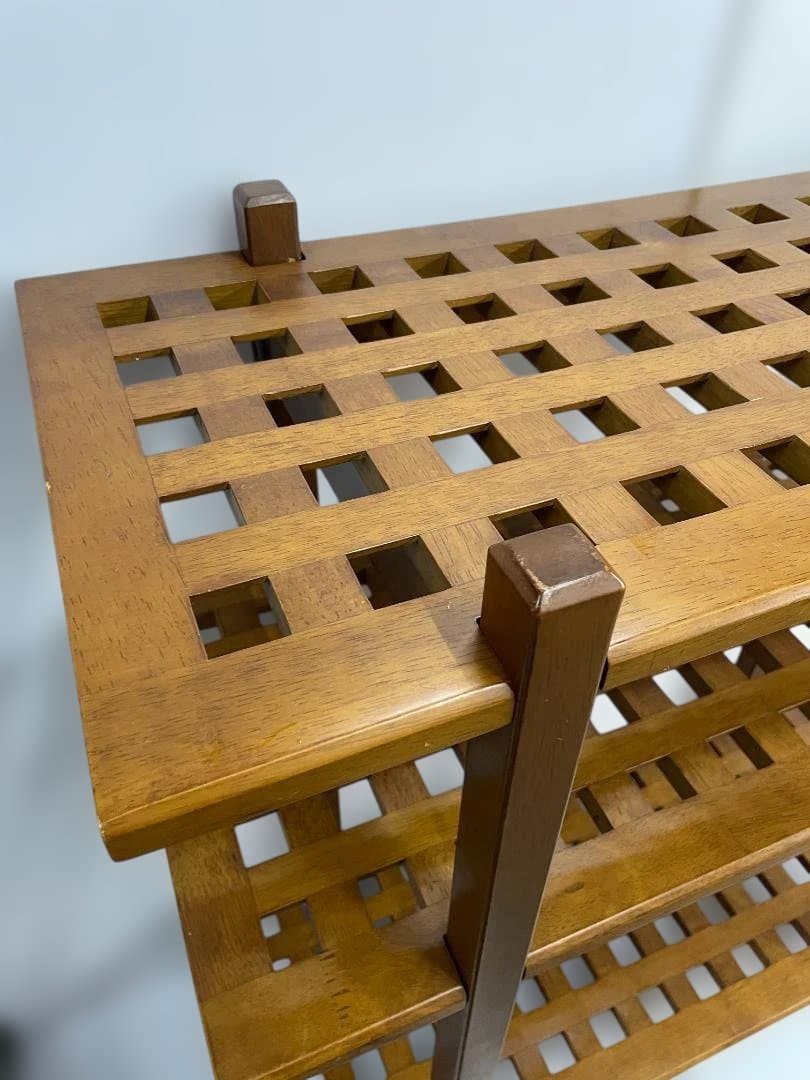 木製3段　オープンシェルフ 格子状　09c55