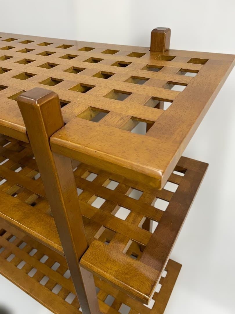 木製3段　オープンシェルフ 格子状　09c55