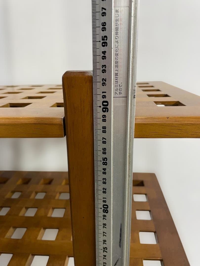 木製3段　オープンシェルフ 格子状　09c55