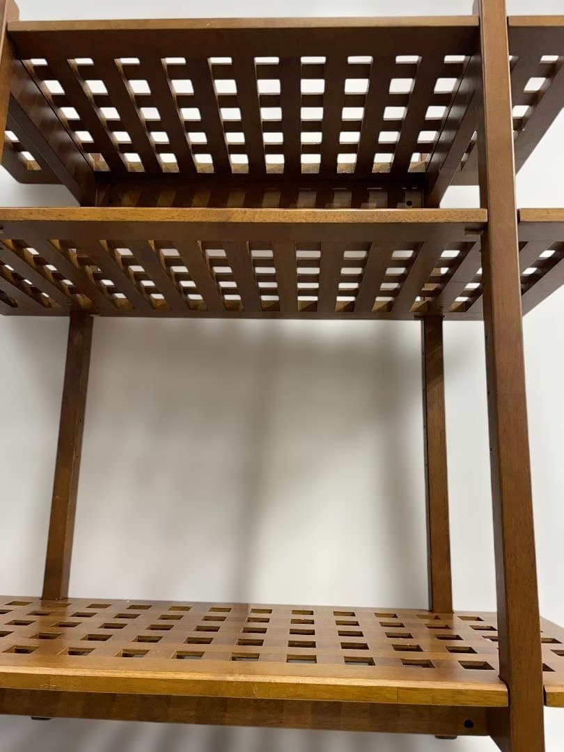 木製3段　オープンシェルフ 格子状　09c55