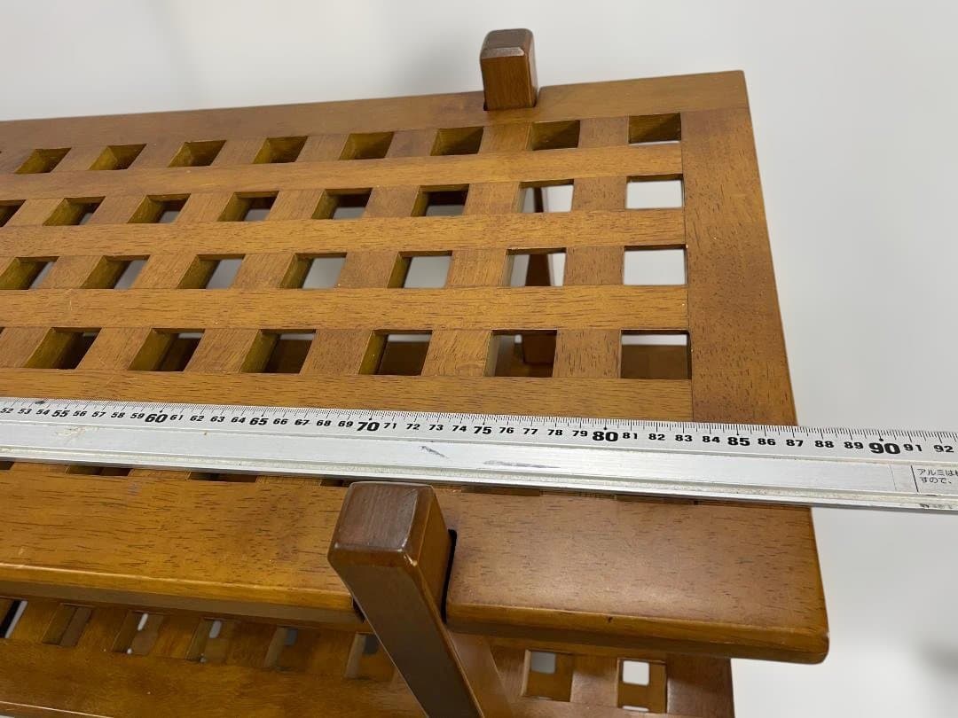 木製3段　オープンシェルフ 格子状　09c55