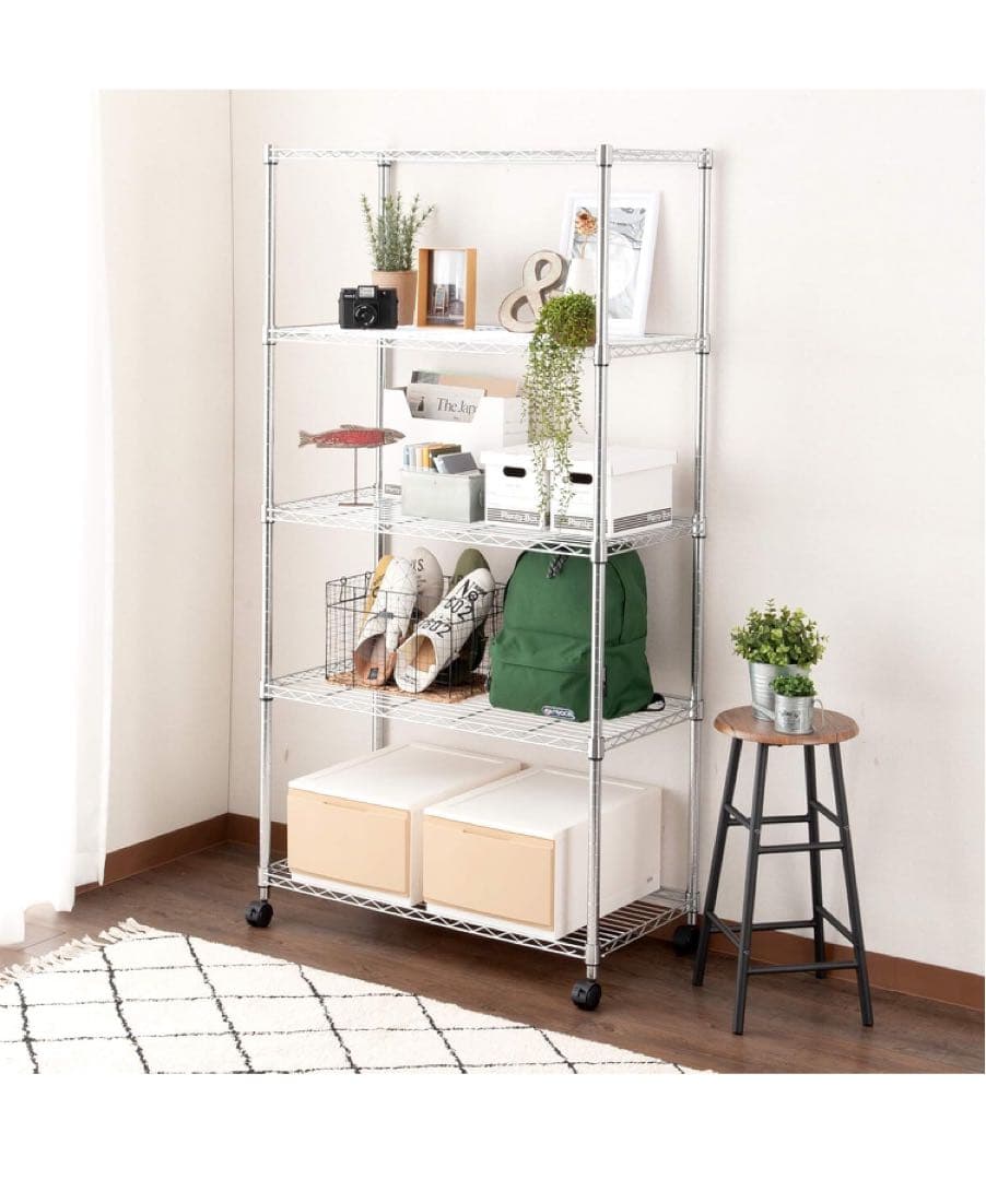 ドウシシャ5段 スチールラック幅90×奥行46×高さ180cm 耐荷重400kg