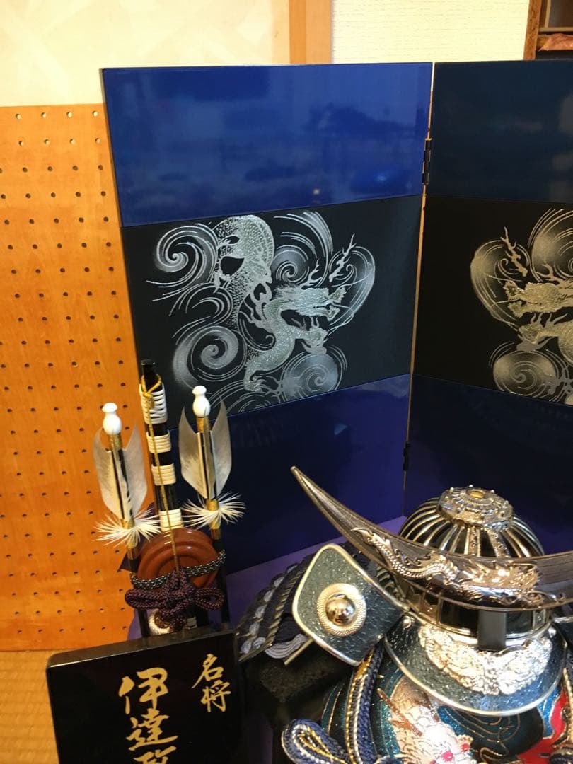 五月人形 武将兜 青・黒・金