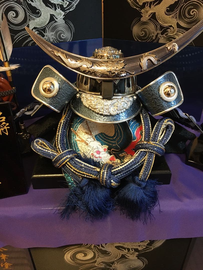 五月人形 武将兜 青・黒・金