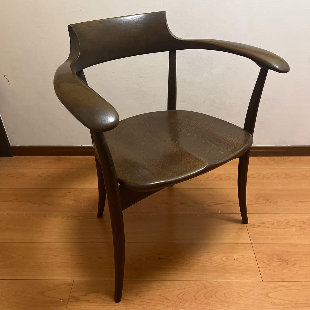 飛騨産業 アームチェア HIDA キツツキ クレセント ダークブラウン