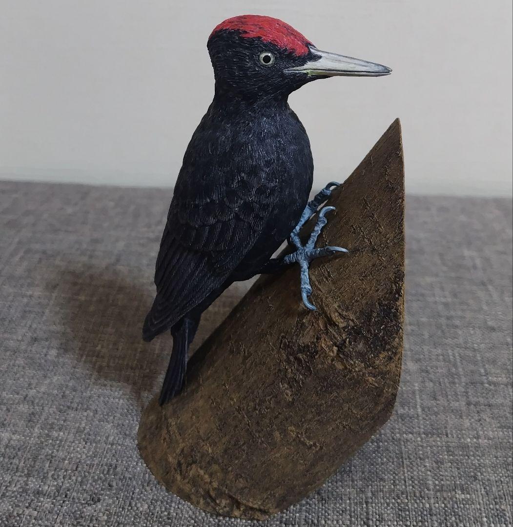 ミニバードカービング　\"クマゲラ”