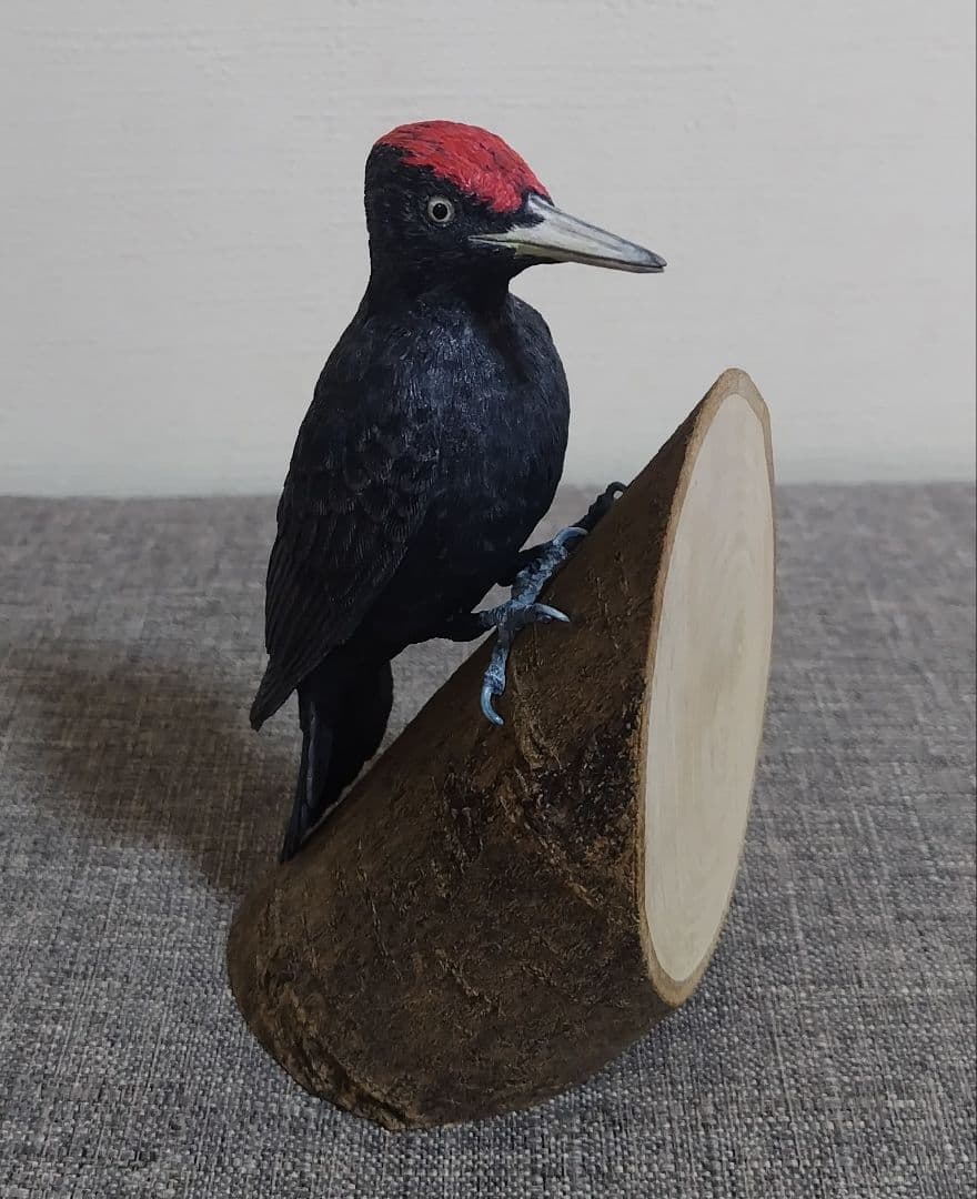 ミニバードカービング　\"クマゲラ”