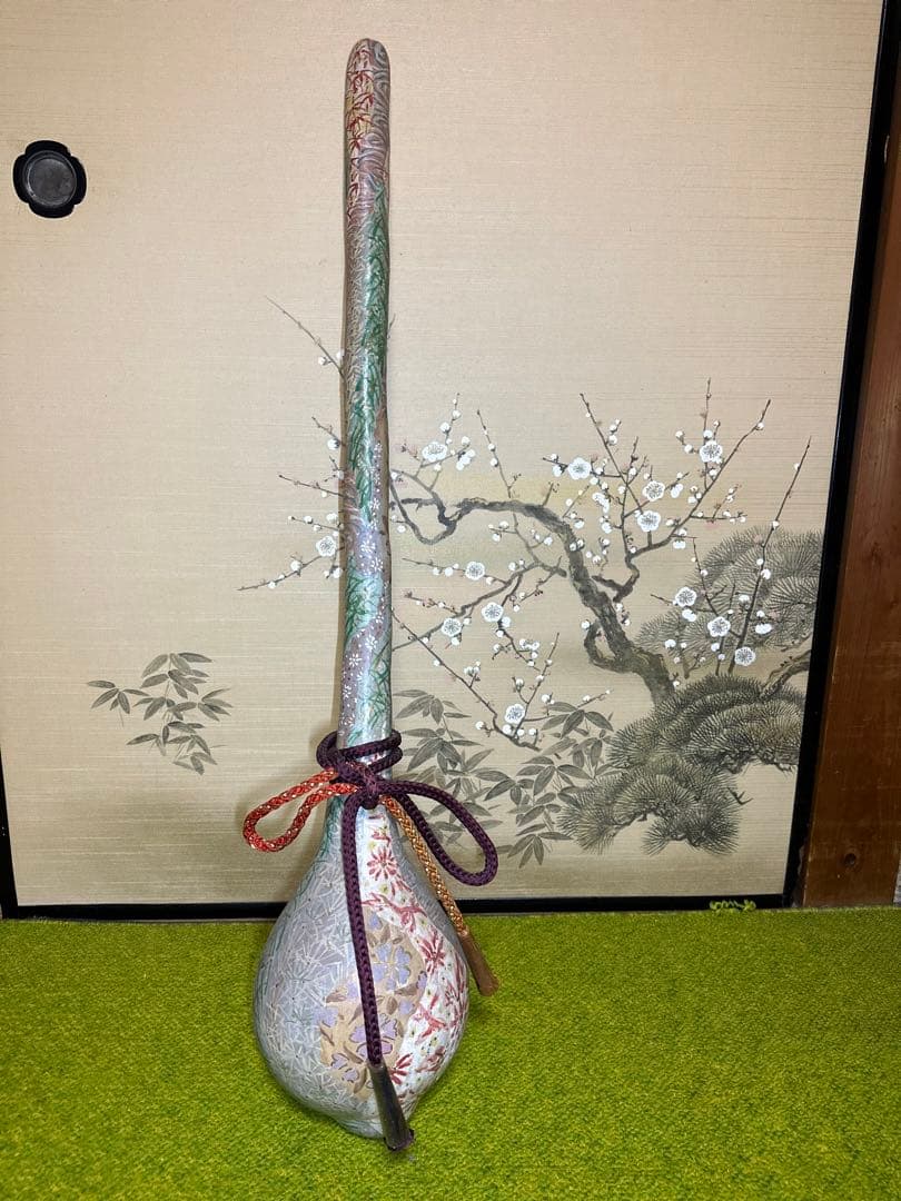 着物の絵付け師/逸品/ひょうたん/瓢箪/オブジェ/縁起物/組紐付き