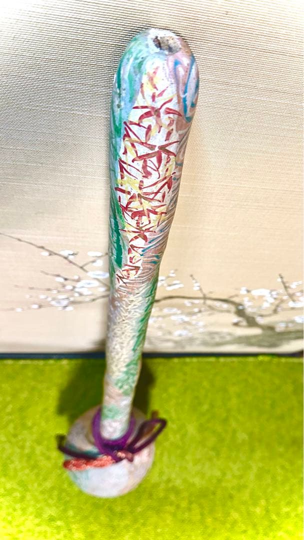 着物の絵付け師/逸品/ひょうたん/瓢箪/オブジェ/縁起物/組紐付き