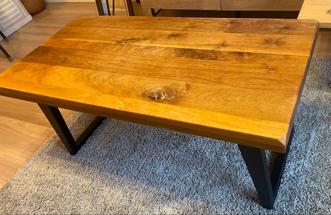 天然木 ローテーブル リビングテーブル 90×45×40