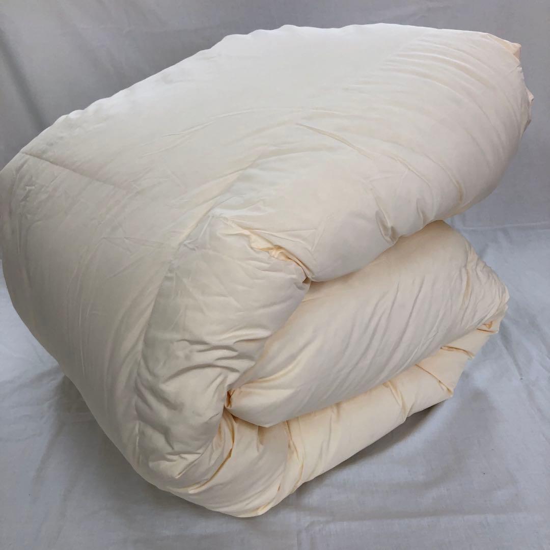 羽毛布団　ダブル ポーランド産ホワイトマザーグース 軽量生地 生成